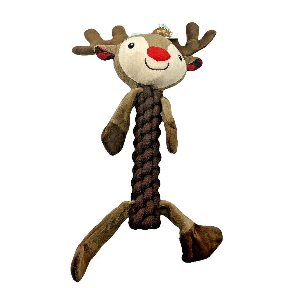 Paw Yeah Rudolph Rope Dog Toy 15 Inch Christmas Toy For Pups